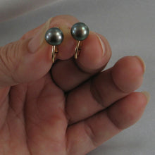 Load image into Gallery viewer, 14k Gold-Filled Clip-On Black-Gray Freshwater Pearl Earrings