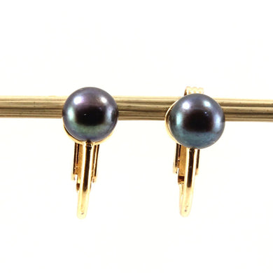 14k Gold-Filled Clip-On Black Freshwater Pearl Earrings