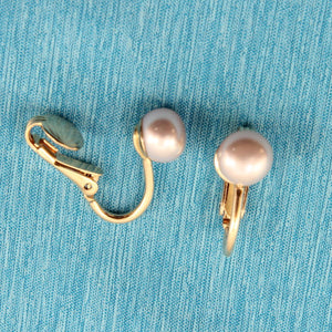14k Gold-Filled Clip-On Pink Freshwater Pearl Earrings