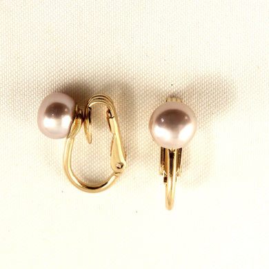 14k Gold-Filled Clip-On Pink Freshwater Pearl Earrings