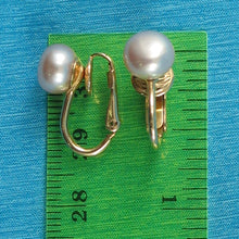 Load image into Gallery viewer, 14k Gold-Filled Clip-On Rose-Pink Freshwater Pearl Earrings