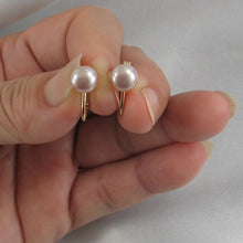 Load image into Gallery viewer, 14k Gold-Filled Clip-On Rose-Pink Freshwater Pearl Earrings