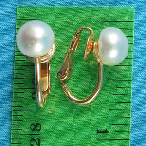 14k Gold-Filled Clip-On White Freshwater Pearl Earrings