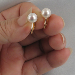14k Gold-Filled Clip-On White Freshwater Pearl Earrings