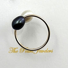 Load image into Gallery viewer, Gold-Filled Freshwater Pearl Two-Stone Bypass Ring
