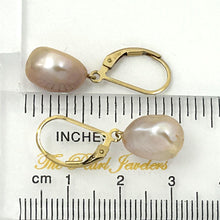 Load image into Gallery viewer, 14k Gold Filled Pink Baroque Pearl Leverback Earrings
