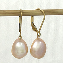 Load image into Gallery viewer, 14k Gold Filled Pink Baroque Pearl Leverback Earrings