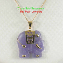 Load image into Gallery viewer, Gold Plated Lavender Jade Elephant Pendant