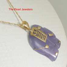 Load image into Gallery viewer, Gold Plated Lavender Jade Elephant Pendant