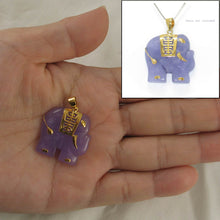 Load image into Gallery viewer, Gold Plated Lavender Jade Elephant Pendant