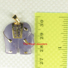 Load image into Gallery viewer, Gold Plated Lavender Jade Elephant Pendant