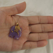 Load image into Gallery viewer, Gold Plated Lavender Jade Elephant Pendant