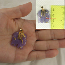Load image into Gallery viewer, Gold Plated Lavender Jade Elephant Pendant