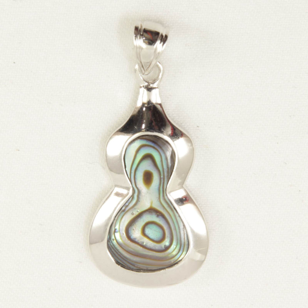 Gourd-Shaped Mother of Pearl Sterling Silver Pendant