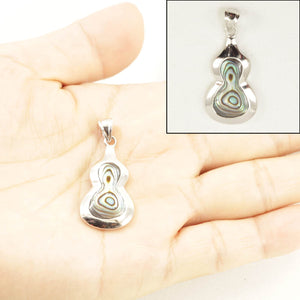 Gourd-Shaped Mother of Pearl Sterling Silver Pendant