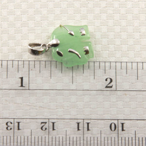 Green Jade Elephant Sterling Silver Pendant