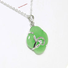 Load image into Gallery viewer, Green Jade Flower Sterling Silver Pendant