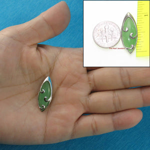 Green Jade Marquise Sterling Silver Pendant