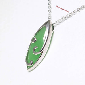Green Jade Marquise Sterling Silver Pendant