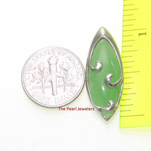 Green Jade Marquise Sterling Silver Pendant