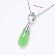 Load image into Gallery viewer, Green Jade Raindrop Sterling Silver Pendant