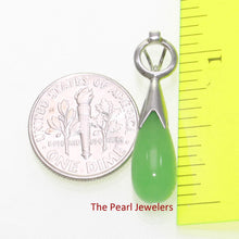 Load image into Gallery viewer, Green Jade Raindrop Sterling Silver Pendant