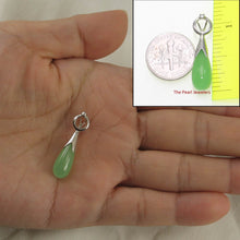 Load image into Gallery viewer, Green Jade Raindrop Sterling Silver Pendant