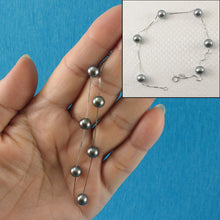 Load image into Gallery viewer, 14k White Gold Grey Cultured Pearl Handcrafted Tin-Cup Bracelet