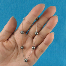 Load image into Gallery viewer, 14k White Gold Grey Cultured Pearl Handcrafted Tin-Cup Bracelet