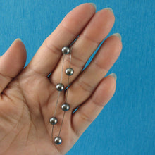 Load image into Gallery viewer, 14k White Gold Grey Cultured Pearl Handcrafted Tin-Cup Bracelet
