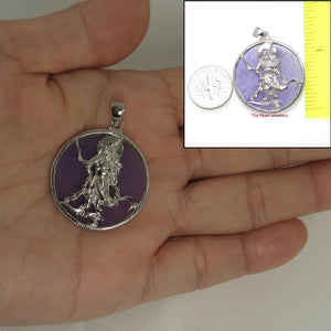 Guan Gong Lavender Jade Tablet Pendant