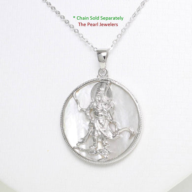 Guan Gong Mother of Pearl Tablet Pendant
