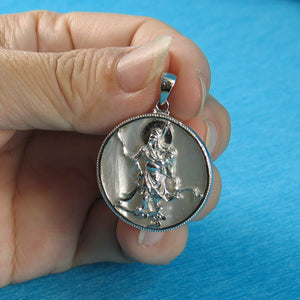 Guan Gong Mother of Pearl Tablet Pendant