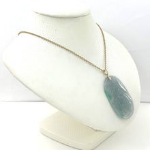 Load image into Gallery viewer, Hand Carved Dragon &amp; Phoenix Apple Green Jade 14k Yellow Gold Bale Pendant Necklace