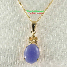 Load image into Gallery viewer, Hawaiian Plumeria Lavender Jade 14k Gold Pendant