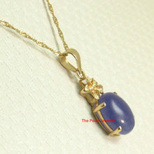 Load image into Gallery viewer, Hawaiian Plumeria Lavender Jade 14k Gold Pendant