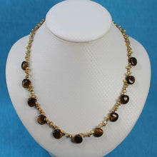 Load image into Gallery viewer, Heart-Shaped Tiger Eye &amp; Keshi Pearl Necklace