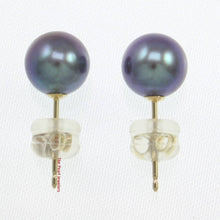 Load image into Gallery viewer, High Luster Black Cultured Pearl Stud Earrings