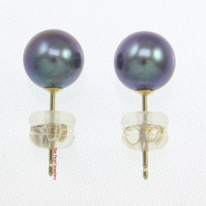 High Luster Black Cultured Pearl Stud Earrings