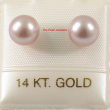 Load image into Gallery viewer, 14k Yellow Gold High Luster Lavender Cultured Pearl Stud Earrings