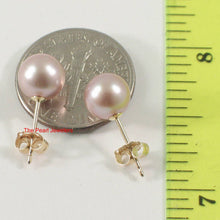 Load image into Gallery viewer, 14k Yellow Gold High Luster Lavender Cultured Pearl Stud Earrings