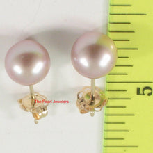 Load image into Gallery viewer, 14k Yellow Gold High Luster Lavender Cultured Pearl Stud Earrings