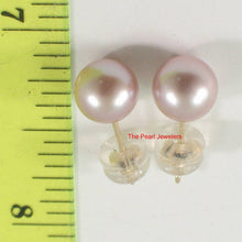 Load image into Gallery viewer, 14k Yellow Gold High Luster Lavender Cultured Pearl Stud Earrings