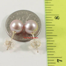 Load image into Gallery viewer, 14k Yellow Gold High Luster Lavender Cultured Pearl Stud Earrings