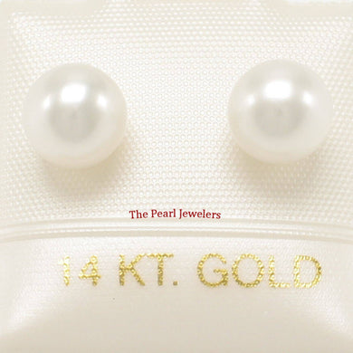 High Luster White Cultured Pearl Stud Earrings