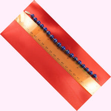 Load image into Gallery viewer, Natural 8mm Lapis Lazuli Beads Bracelet with 14k Yellow Gold Clasp