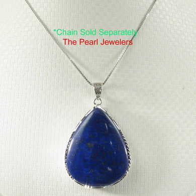 Large Lapis Lazuli Raindrop Sterling Silver Pendant