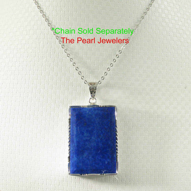 Lapis Lazuli Rectangle Sterling Silver Pendant