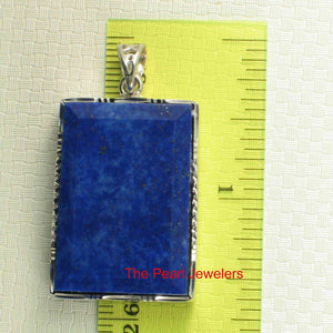 Lapis Lazuli Rectangle Sterling Silver Pendant