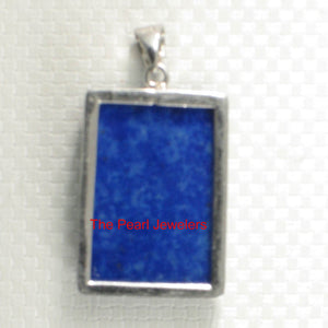 Lapis Lazuli Rectangle Sterling Silver Pendant